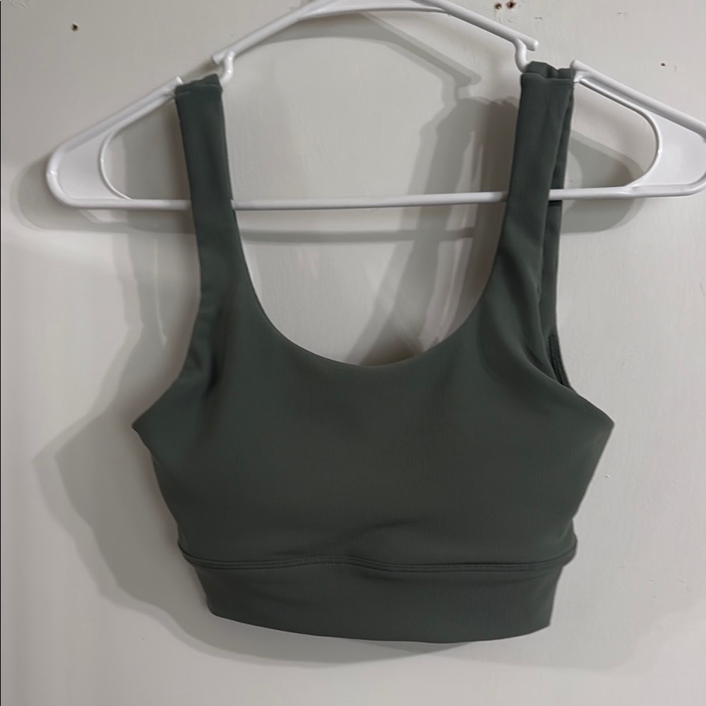 Wilo Small Olive Green Ribbed Sports Bra